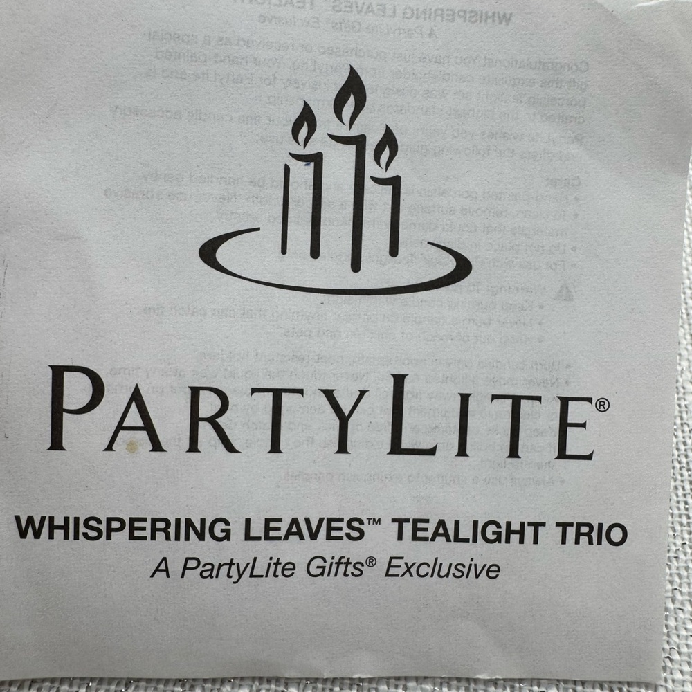 PartyLite - Whispering Leaves Tealight Trio - Candle Fall Autumn P8535U Retired - Picture 6 of 7